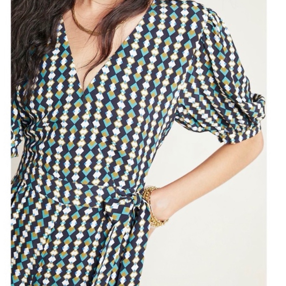 Anthropologie Kachel Evie Abstract Jumpsuit Black Motif Size 2 NWT - Picture 3 of 11
